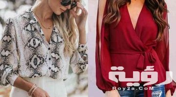 صور تشكيلة بلوزات ستان وشيفون 2026 موديلات بلوزات ستان