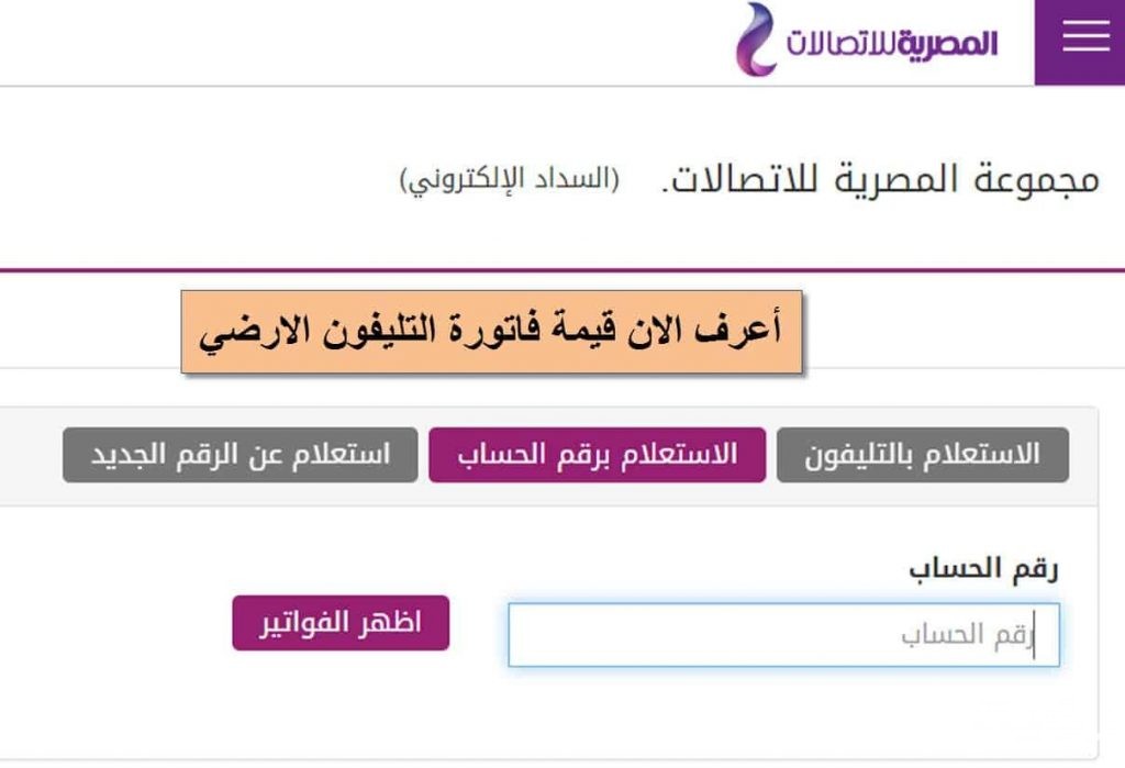طريقة الاستعلام عن فاتورة التليفون الارضي بالخطوات 2026