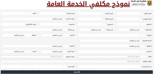 نموذج مكلفي الخدمة العامة جاهز 1 نموذج مكلفي الخدمة العامة