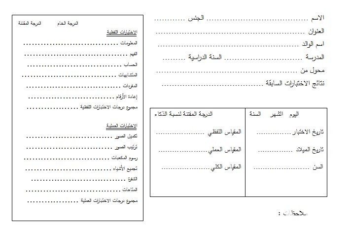 نموذج دراسة حالة طالب