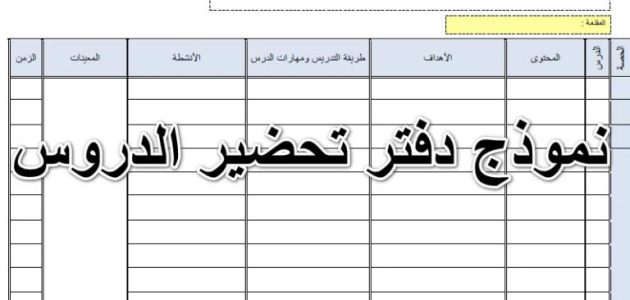 نموذج تحضير درس لغة عربية جاهز 1 نموذج تحضير درس لغة عربية
