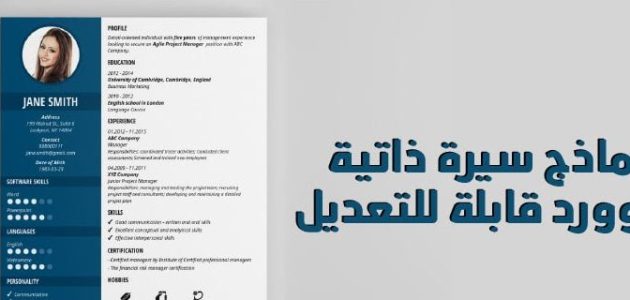 نموذج cv عربي جاهز للتعديل 1 نموذج cv عربي