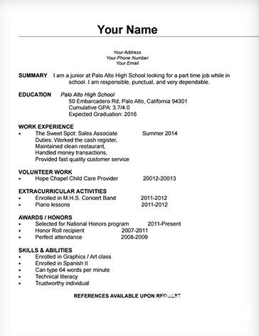 نموذج cv حديث التخرج بالانجليزي