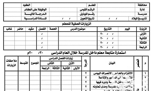 نموذج زيارة موجه جاهز