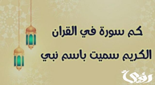 ما هي السور التي سميت بأسماء الأنبياء