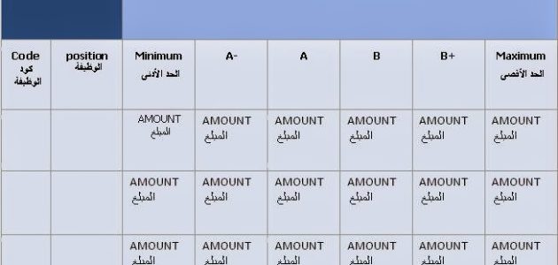 نموذج هيكل رواتب جاهز 1 نموذج هيكل رواتب