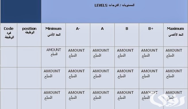 نموذج هيكل رواتب جاهز