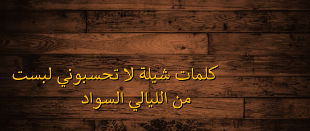 كلمات شيلة لا تحسبوني لبست من الليالي السواد 1 كلمات شيلة لا تحسبوني لبست من الليالي السواد