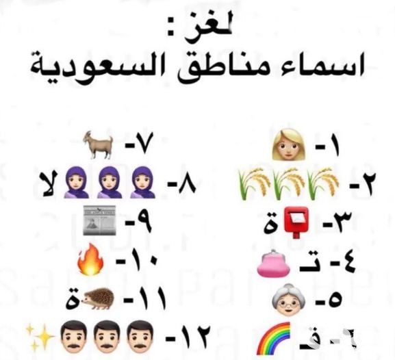 حل لغز استخرج اسماء مناطق في السعودية