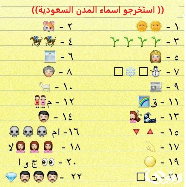 حل لغز استخرج اسماء مناطق في السعودية