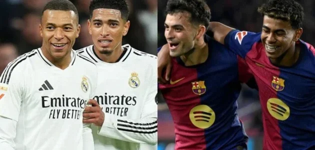 "مواجهة نارية" | موعد مباراة ريال مدريد وبرشلونة في نهائي السوبر الإسباني بالقنوات الناقلة 1 بالتشكيل المتوقع.. موعد مباراة ريال مدريد وبرشلونة في نهائي السوبر الإسباني والقنوات الناقلة التي ستقام اليوم في جدة