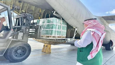 وصول الطائرة الإغاثية السعودية الـ63 لدعم الشعب الفلسطيني في غزة
